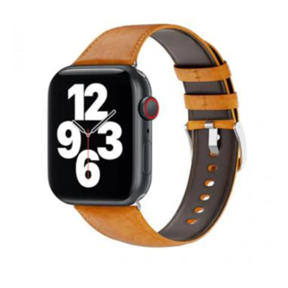 Кожаный ремешок для Apple Watch 42/44/45/49 мм WiWU (Wi-WB003) Brown, коричневый