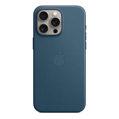 Чехол Кожаный Apple iPhone 15 Pro Max с MagSafe Blue, синий
