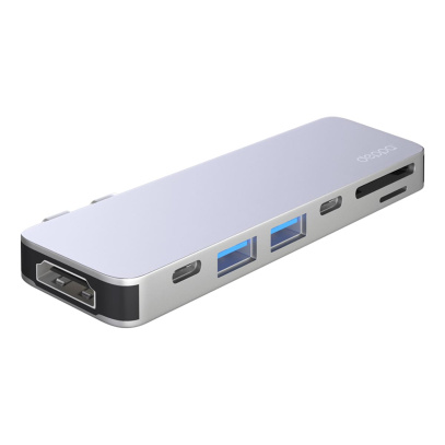 USB-C адаптер Deppa для MacBook 7в1 (73122) Серебро