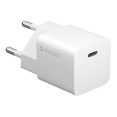 СЗУ Deppa Wall Charger GaN USB-C, Power Delivery, 20Вт (11400) Белый