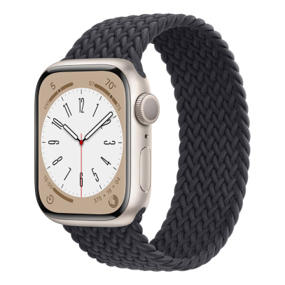 Ремешок для Apple Watch  1-9 Series, SE 38/40/41 мм Braided Solo Loop Черный