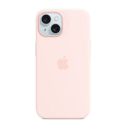 Чехол для Apple iPhone 15 Silicone Case с MagSafe Pink, розовый