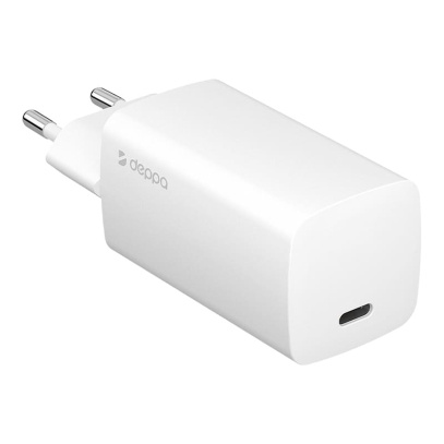 Сетевое зарядное устройство Deppa Wall Charger GaN USB-C, PD 3.0, 65 Вт, GaN (11433) Белый