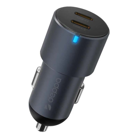 АЗУ Deppa 2xUSB-C, PD, 60W (11223) Металл, серый АЗУ Deppa 2xUSB-C, PD, 60W (11223) Металл, серый