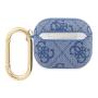 Чехол для Airpods 3 Guess PU leather 4G с карабином и металлическим логотипом (GUA34GSMB) Синий Чехол для Airpods 3 Guess PU leather 4G с карабином и металлическим логотипом (GUA34GSMB) Синий