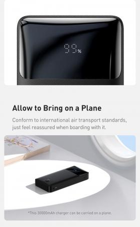 Внешний аккумулятор Baseus Bipow Digital Display Power Bank 30000mAh 20W PPDML-N01 (PPBD30K) Черный Внешний аккумулятор Baseus Bipow Digital Display Power Bank 30000mAh 20W PPDML-N01 (PPBD30K) Черный