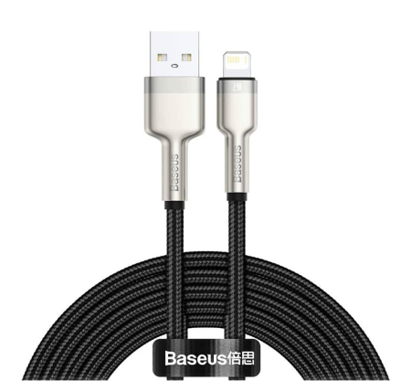 Кабель Baseus Cafule Series Metal Data Cable USB to iP 2,4A, 2 м (CALJK-B01) Чёрный Кабель Baseus Cafule Series Metal Data Cable USB to iP 2,4A, 2 м (CALJK-B01) Чёрный