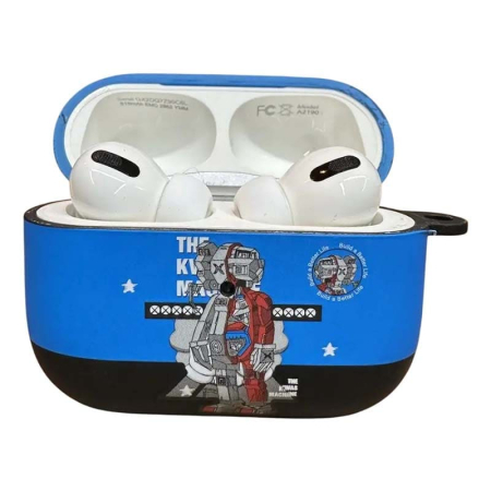 Чехол для AirPods 3 COQUE POUR Синий с рисунком The KWAS machine Чехол для AirPods 3 COQUE POUR Синий с рисунком The KWAS machine