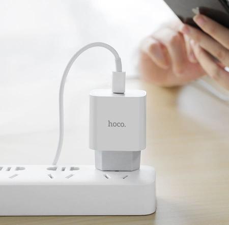 Сетевое зарядное устройство USB-C hoco. PD 3A 18 Вт (C76A) Белый Сетевое зарядное устройство USB-C hoco. PD 3A 18 Вт (C76A) Белый