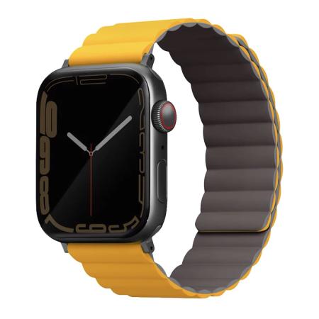 Ремешок UNIQ для Apple Watch 42/44/45/49 мм Revix reversible Magnetic (45MM-REVMUSKAK) Желтый/Серый Ремешок UNIQ для Apple Watch 42/44/45/49 мм Revix reversible Magnetic (45MM-REVMUSKAK) Желтый/Серый