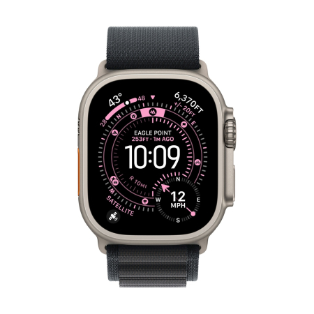 Apple Watch Ultra 3 (2025), 49 мм корпус из титана цвета «Natural», ремешок Alpine Loop размера L цвета «Black» Apple Watch Ultra 3 (2025), 49 мм корпус из титана цвета «Natural», ремешок Alpine Loop размера L цвета «Black»