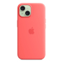 Чехол Silicone Case для Apple iPhone 15 с MagSafe Guava, розовый Чехол Silicone Case для Apple iPhone 15 с MagSafe Guava, розовый