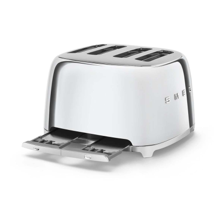Тостер на 4 ломтика SMEG 50s style (TSF03SSEU) Хром Тостер на 4 ломтика SMEG 50s style (TSF03SSEU) Хром