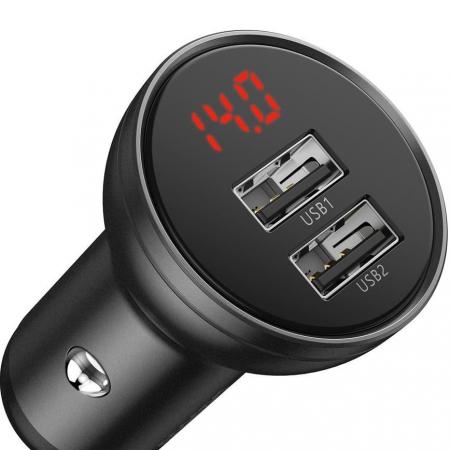 Автомобильное ЗУ 2xUSB Baseus Digital Display VCBXA-S (CCBX-0G) Черный Автомобильное ЗУ 2xUSB Baseus Digital Display VCBXA-S (CCBX-0G) Черный