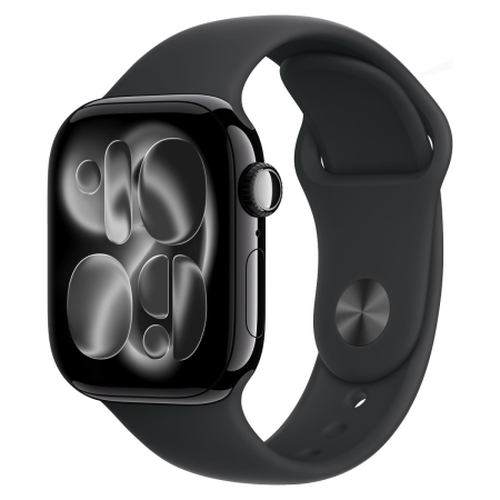 Apple Watch Series 11, 46 мм корпус из алюминия цвета «Jet Black», ремешок Sport Band размера S/M цвета «Black» Apple Watch Series 11, 46 мм корпус из алюминия цвета «Jet Black», ремешок Sport Band размера S/M цвета «Black»