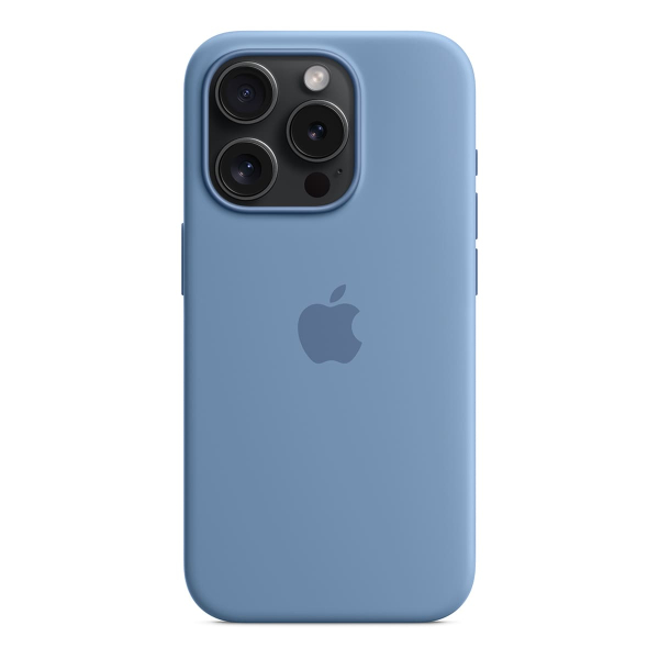 Чехол Silicone Case для Apple iPhone 15 Pro с MagSafe Winter Blue, голубой