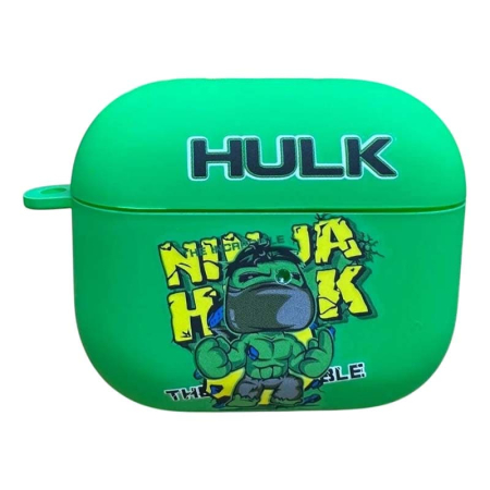Чехол для AirPods 3 COQUE POUR Зеленый с рисунком HULK Чехол для AirPods 3 COQUE POUR Зеленый с рисунком HULK