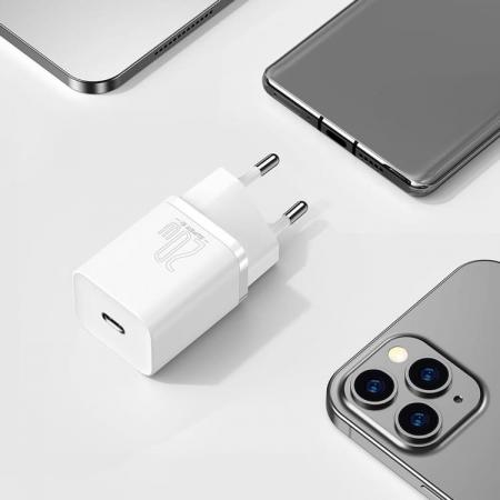 Сетевое зарядное устройство USB Type-C Baseus Super Si Quick Charger 1C 20 Вт EU (CCSUP-B02) Белый Сетевое зарядное устройство USB Type-C Baseus Super Si Quick Charger 1C 20 Вт EU (CCSUP-B02) Белый