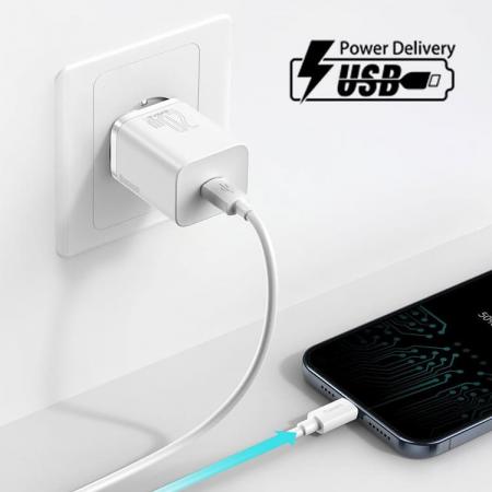 Сетевое зарядное устройство USB Type-C Baseus Super Si Quick Charger 1C 20 Вт EU (CCSUP-B02) Белый Сетевое зарядное устройство USB Type-C Baseus Super Si Quick Charger 1C 20 Вт EU (CCSUP-B02) Белый