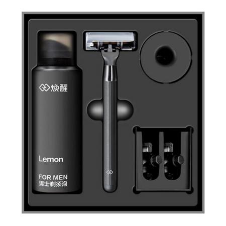 Набор для бритья Xiaomi пена, подставка, бритвенный станок Lemon H300-6 Черный Набор для бритья Xiaomi пена, подставка, бритвенный станок Lemon H300-6 Черный