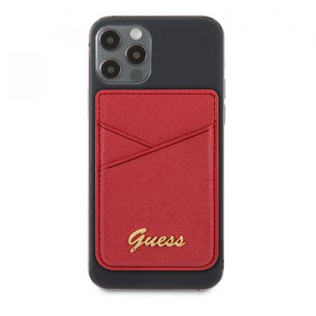 Магнитный бумажник Guess Wallet Cardslot MagSafe Saffiano Script logo (GUWMSSASLRE) Красный Магнитный бумажник Guess Wallet Cardslot MagSafe Saffiano Script logo (GUWMSSASLRE) Красный