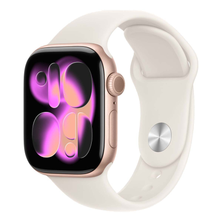 Apple Watch Series 11, 42 мм корпус из алюминия цвета «Rose Gold», ремешок Sport Band размера M/L цвета «Light Blush» Apple Watch Series 11, 42 мм корпус из алюминия цвета «Rose Gold», ремешок Sport Band размера M/L цвета «Light Blush»