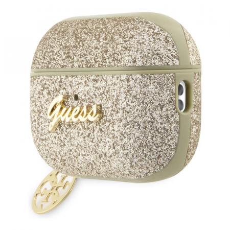 Чехол для Airpods Pro 2 Guess Glitter flakes Metal logo with Heart charm (GUAP2GLGSHD) Золотой Чехол для Airpods Pro 2 Guess Glitter flakes Metal logo with Heart charm (GUAP2GLGSHD) Золотой