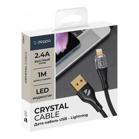 Дата-кабель Deppa Crystal USB - Lightning, 1 м (72501) Черный Дата-кабель Deppa Crystal USB - Lightning, 1 м (72501) Черный