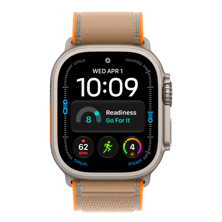 Apple Watch Ultra 4, 49 мм корпус из титана цвета «Natural», ремешок Trail Loop цвета «Sand» размера M/L