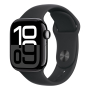 Apple Watch Series 10, 42 мм корпус из алюминия цвета «Jet Black», ремешок Sport Band размера S/M цвета «Black» Apple Watch Series 10, 42 мм корпус из алюминия цвета «Jet Black», ремешок Sport Band размера S/M цвета «Black»