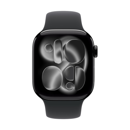 Apple Watch Series 11, 42 мм корпус из алюминия цвета «Jet Black», ремешок Sport Band размера S/M цвета «Black» Apple Watch Series 11, 42 мм корпус из алюминия цвета «Jet Black», ремешок Sport Band размера S/M цвета «Black»