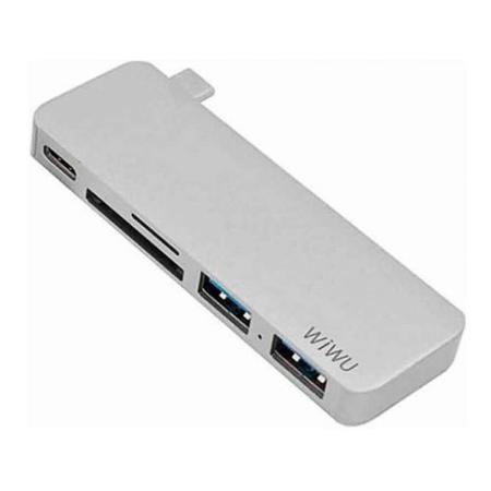 Переходник WiWU для MacBook Type-C Hub 5в1 (C1) Space Grey, серый космос Переходник WiWU для MacBook Type-C Hub 5в1 (C1) Space Grey, серый космос