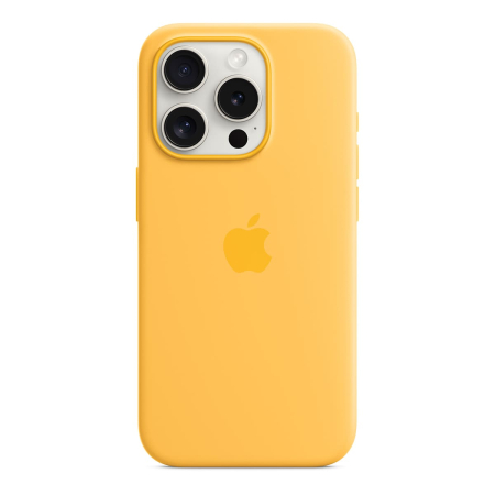 Чехол Silicone Case для Apple iPhone 15 Pro с MagSafe Yellow, Желтый Чехол Silicone Case для Apple iPhone 15 Pro с MagSafe Yellow, Желтый
