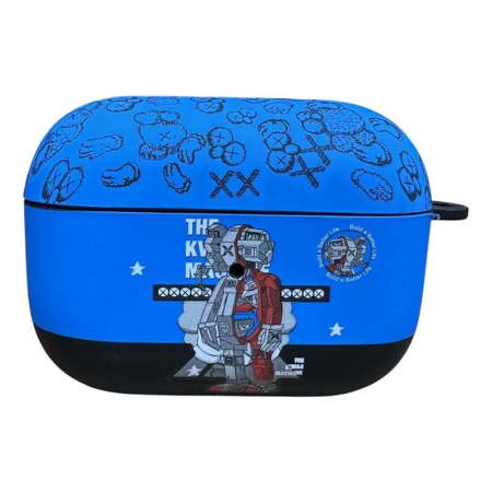 Чехол для AirPods 3 COQUE POUR Синий с рисунком The KWAS machine Чехол для AirPods 3 COQUE POUR Синий с рисунком The KWAS machine