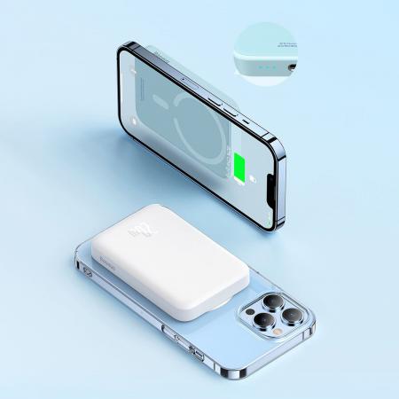 Внешний аккумулятор Baseus Magnetic Wireless Charging Power Bank 6000mAh 20W с MagSafe PPCXW06 (PPCX020003) Синий Внешний аккумулятор Baseus Magnetic Wireless Charging Power Bank 6000mAh 20W с MagSafe PPCXW06 (PPCX020003) Синий