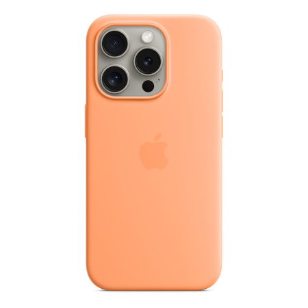 Чехол Silicone Case для Apple iPhone 15 Pro с MagSafe  Orange Sorbet, оранжевый Чехол Silicone Case для Apple iPhone 15 Pro с MagSafe  Orange Sorbet, оранжевый