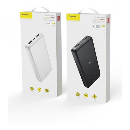 Внешний аккумулятор с функцией беспроводной зарядки Baseus M36 10000mAh (PPALL-M3602) Белый Внешний аккумулятор с функцией беспроводной зарядки Baseus M36 10000mAh (PPALL-M3602) Белый