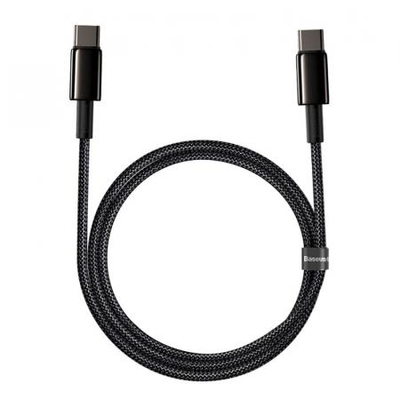 Кабель Baseus Type-C – Type-C Tungsten Gold Fast Charging Data Cable, 100W, 2 м (CATWJ-A01) Черный Кабель Baseus Type-C – Type-C Tungsten Gold Fast Charging Data Cable, 100W, 2 м (CATWJ-A01) Черный