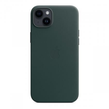Чехол Leather Case MagSafe для Apple iPhone 14 Plus «Forest Green» Зеленый Чехол Leather Case MagSafe для Apple iPhone 14 Plus «Forest Green» Зеленый
