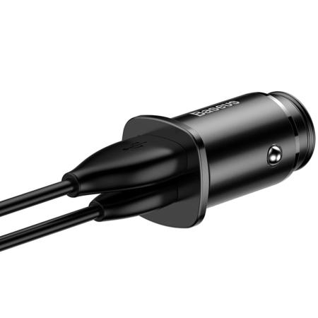 Автомобильное зарядное устройство Baseus Square Metal PPS Car Charger A+C 30W BS-C15C (CCALL-AS01) Черный Автомобильное зарядное устройство Baseus Square Metal PPS Car Charger A+C 30W BS-C15C (CCALL-AS01) Черный