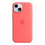 Чехол Silicone Case для Apple iPhone 15 с MagSafe Guava, розовый Чехол Silicone Case для Apple iPhone 15 с MagSafe Guava, розовый