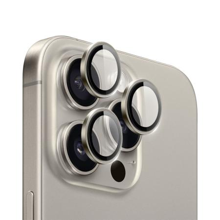 Защитное стекло для камеры iPhone 15 Pro Max WiWU PVD Dual Color Camera Lens Guard Anti-Scratch (LG-004) Natural Titanium Защитное стекло для камеры iPhone 15 Pro Max WiWU PVD Dual Color Camera Lens Guard Anti-Scratch (LG-004) Natural Titanium