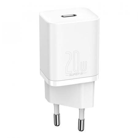 Сетевое зарядное устройство USB Type-C Baseus Super Si Quick Charger 1C 20 Вт EU (CCSUP-B02) Белый Сетевое зарядное устройство USB Type-C Baseus Super Si Quick Charger 1C 20 Вт EU (CCSUP-B02) Белый