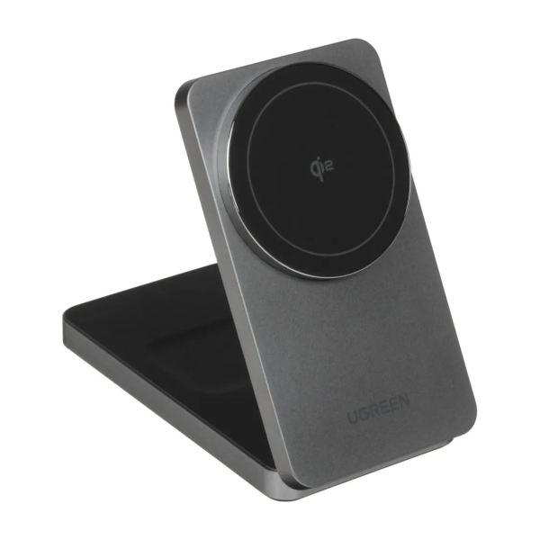 Беспроводное зарядное устройство UGREEN W706 2в1 Wireless Charger Qi2 (45023) Серый