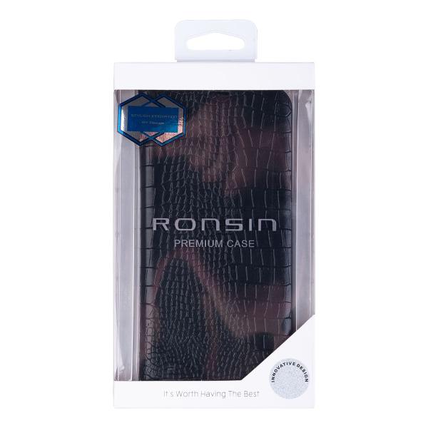 Чехол-книжка Ronsin для iPhone 14 Pro premium case c визитницей Черный