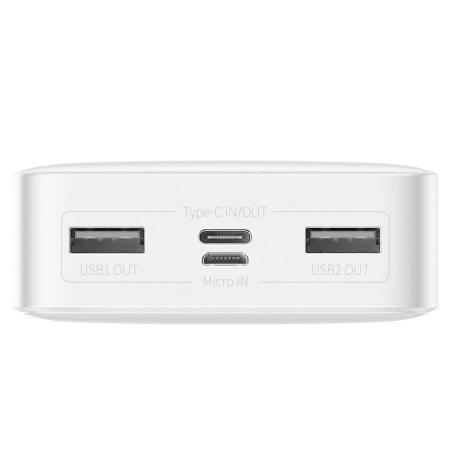 Внешний аккумулятор Baseus Bipow Digital Display Power Bank 20000mAh 15W (PPDML-J02) Белый Внешний аккумулятор Baseus Bipow Digital Display Power Bank 20000mAh 15W (PPDML-J02) Белый