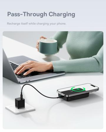 Внешний аккумулятор Baseus Magnetic Mini Wireless Fast Charge Power Bank 10000mAh 30W с поддержкой беспроводной зарядки PPCX110201 (PPCXM1030) Черный Внешний аккумулятор Baseus Magnetic Mini Wireless Fast Charge Power Bank 10000mAh 30W с поддержкой беспроводной зарядки PPCX110201 (PPCXM1030) Черный