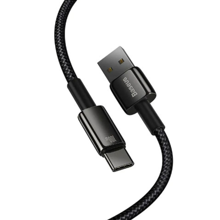 Кабель Baseus Tungsten Gold Fast Charging Data USB - Type-C, 100W, 1 м (CAWJ000001) Черный Кабель Baseus Tungsten Gold Fast Charging Data USB - Type-C, 100W, 1 м (CAWJ000001) Черный