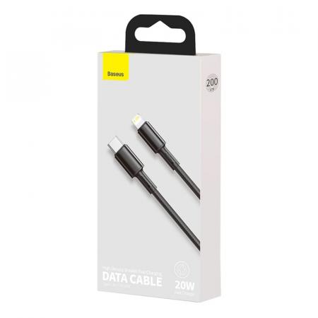 Кабель Baseus High Density Braided Fast Charging Data Cable Type-C – Lightning PD 20W, 1 м (CATLGD-01) Черный Кабель Baseus High Density Braided Fast Charging Data Cable Type-C – Lightning PD 20W, 1 м (CATLGD-01) Черный