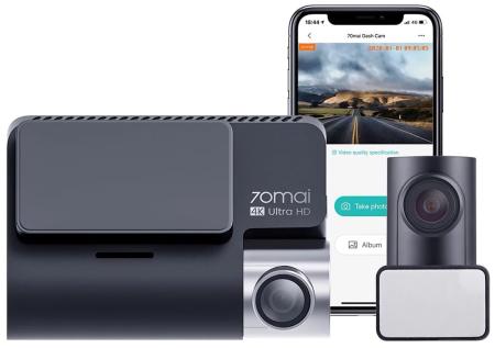 Видеорегистратор Xiaomi 70mai Dash Cam A800S-1 4K + RC06 set, 2 камеры, GPS Видеорегистратор Xiaomi 70mai Dash Cam A800S-1 4K + RC06 set, 2 камеры, GPS